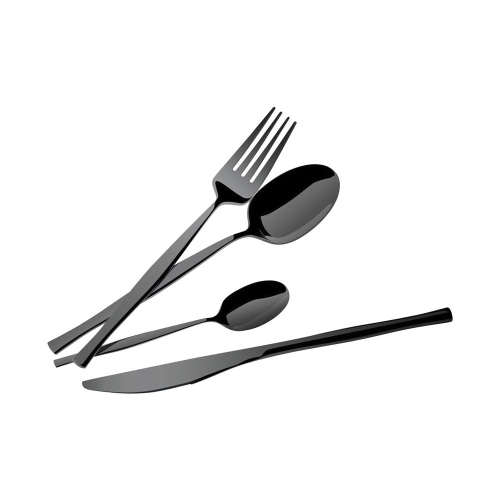 Berlinger Haus 24 teiliges Besteckset breit Matte Black Collection