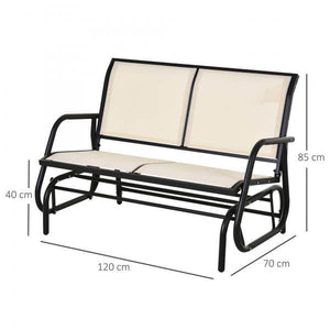 Schaukelbank 2-Sitzer Gartenbank Gartenschaukel Sitzbank Beige