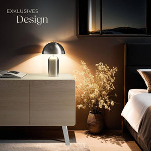 Retro-Tischlampe Altea Nickel matt