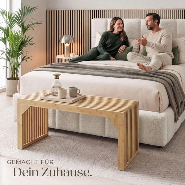Sitzbank Ribb Lamellenoptik Bambus 104 x 35 x 43 cm