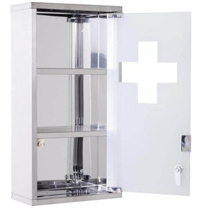 Medizinschrank 3 Ablagen abschliessbar Edelstahl