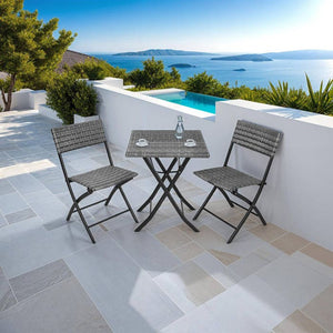 Rattan Balkonset Trevi, grau