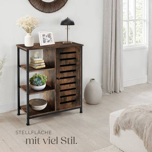 Sideboard 71x32x82cm Industrial dunkelbraun Türanschlag rechts