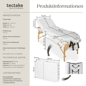 3 Zonen Massageliege Somwang weiss