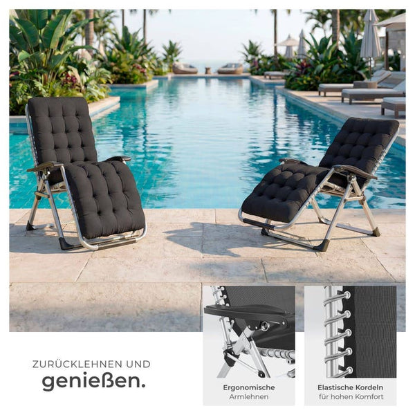 2er Set Sonnenliege Cloud schwarz 2er Set