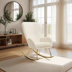 Schaukelstuhl Swing creme/gold