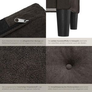 Sofa Viborg 2-Sitzer mit Federkern grau