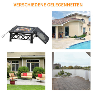 3in1 Feuerschale Grill Feuerkorb mit Funkenhaube