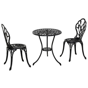 3tlg. Balkonset Alu schwarz 2x Gartenstuhl und 1x Gartentisch