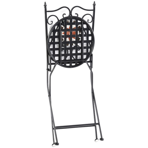 3tlg. Balkonset Mosaiktisch 2x Gartenstuhl klappbar