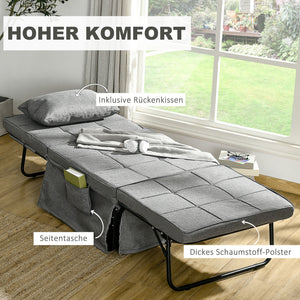 4-in-1 Einzelbett Gästebett Klappbett Sessel 188x75x38cm