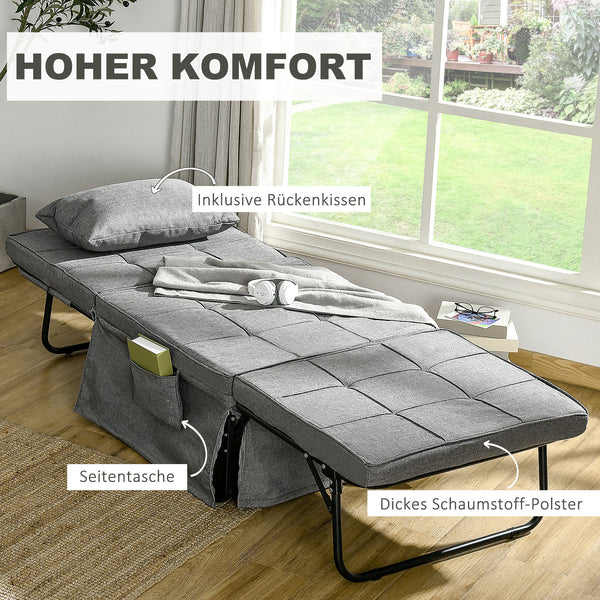 4-in-1 Einzelbett Gästebett Klappbett Sessel 188x75x38cm