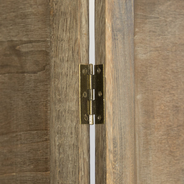 4-teiliger Paravent Raumteiler aus Holz Braun