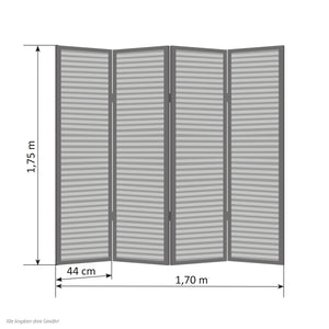 4-panel wooden room divider, brown