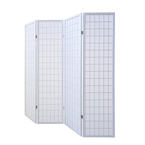 4-panel wooden room divider, white