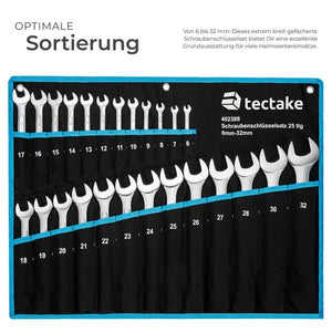 Schraubenschlüsselset 25- tlg., schwarz/blau