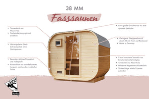 Fasssauna Quadro 3 Fasssauna, naturbelassen