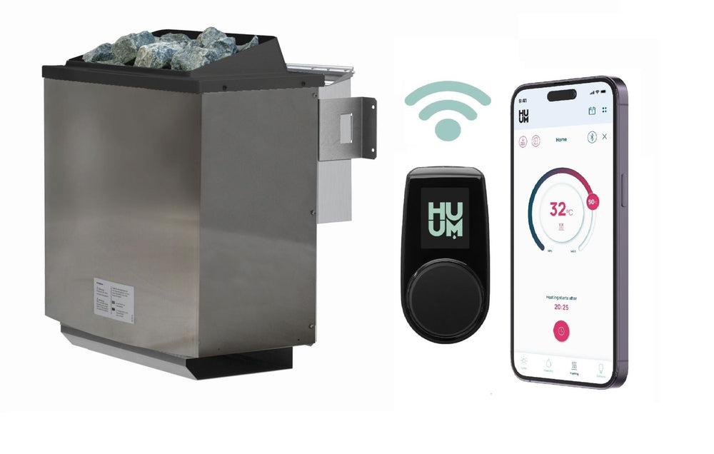 Saunaofen 9 kW Ofen Bio SET mit WiFi-Steuerung mit WiFi-Steuerung