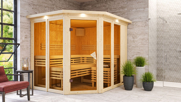 Sauna Ainur 3 Systemsauna, Eckeinstieg
