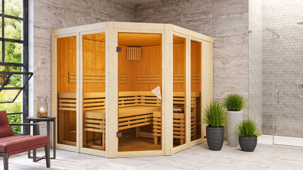 Sauna Ainur 3 Systemsauna, Eckeinstieg