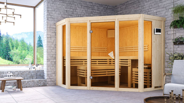 Sauna Alcinda 2 Systemsauna, Eckeinstieg