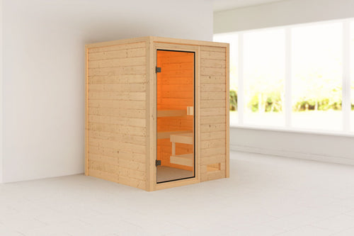 Sauna Sandra Massivholzsauna, Fronteinstieg