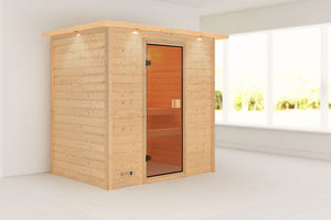 Sauna Selena Massivholzsauna, Fronteinstieg