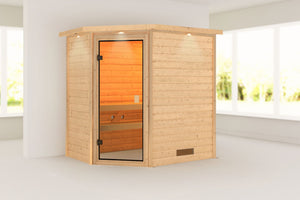 Sauna Jella Massivholzsauna, Eckeinstieg