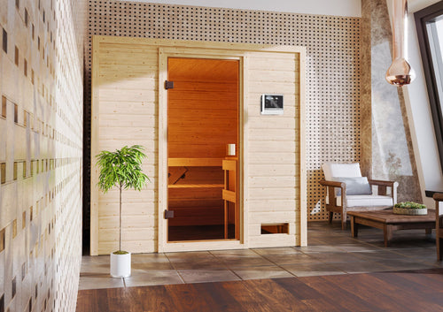 Sauna Adelina Massivholzsauna, Fronteinstieg