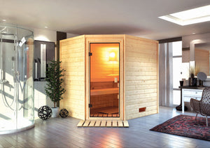 Sauna Elea Massivholzsauna, Eckeinstieg