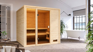 Sauna Jutta Massivholzsauna, Fronteinstieg