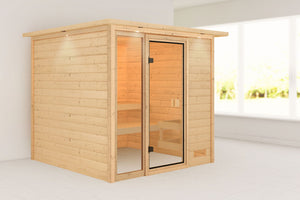 Sauna Jutta Massivholzsauna, Fronteinstieg
