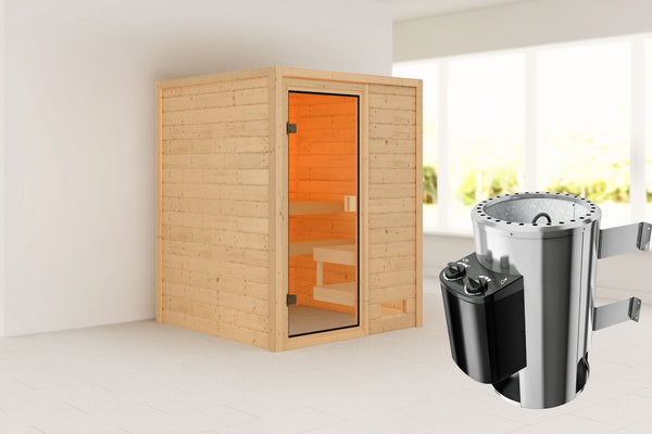 Sauna Sandra Massivholzsauna, Fronteinstieg