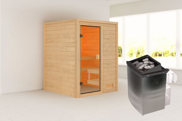 Sauna Sandra Massivholzsauna, Fronteinstieg