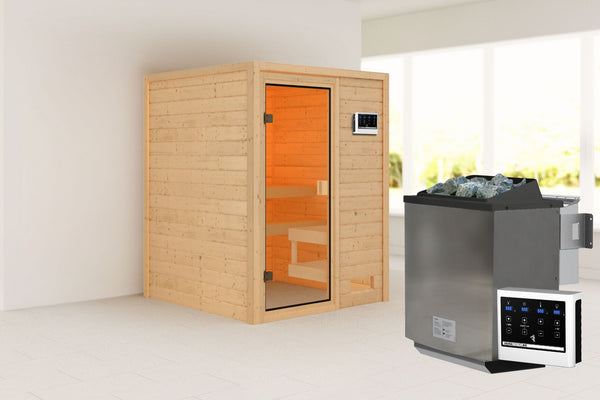 Sauna Sandra Massivholzsauna, Fronteinstieg