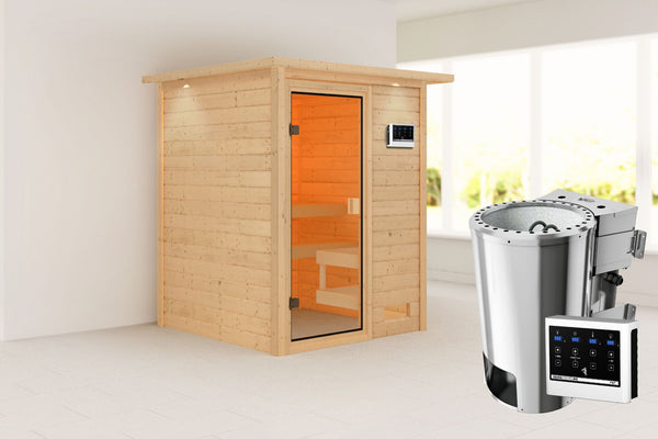 Sauna Sandra Massivholzsauna, Fronteinstieg