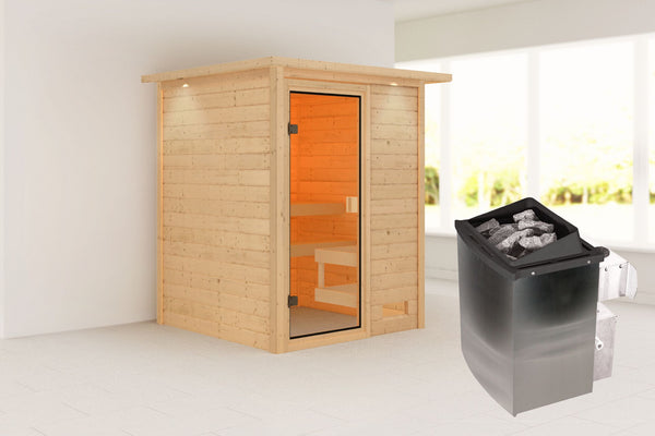 Sauna Sandra Massivholzsauna, Fronteinstieg