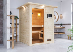 Sauna Sandra Massivholzsauna, Fronteinstieg