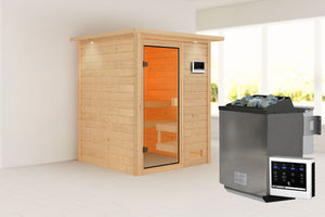 Sauna Sandra Massivholzsauna, Fronteinstieg