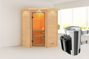 Sauna Antonia Massivholzsauna, Eckeinstieg
