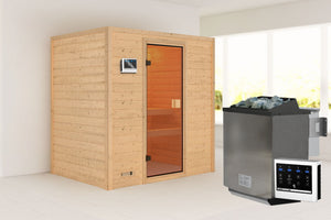 Sauna Selena Massivholzsauna, Fronteinstieg