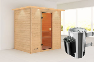 Sauna Selena Massivholzsauna, Fronteinstieg