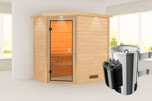 Sauna Jella Massivholzsauna, Eckeinstieg