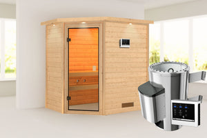 Sauna Jella Massivholzsauna, Eckeinstieg