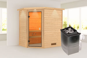 Sauna Jella Massivholzsauna, Eckeinstieg