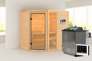 Sauna Jada Massivholzsauna, Eckeinstieg