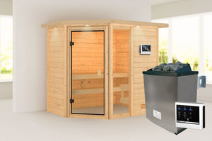 Sauna Jada Massivholzsauna, Eckeinstieg