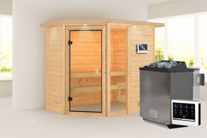 Sauna Jada Massivholzsauna, Eckeinstieg