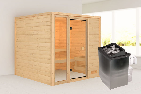 Sauna Jutta Massivholzsauna, Fronteinstieg