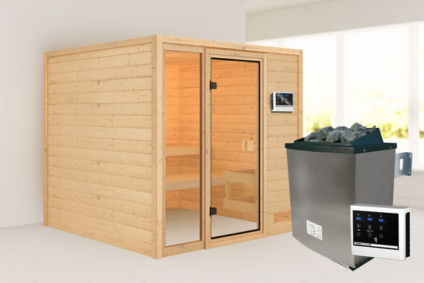 Sauna Jutta Massivholzsauna, Fronteinstieg
